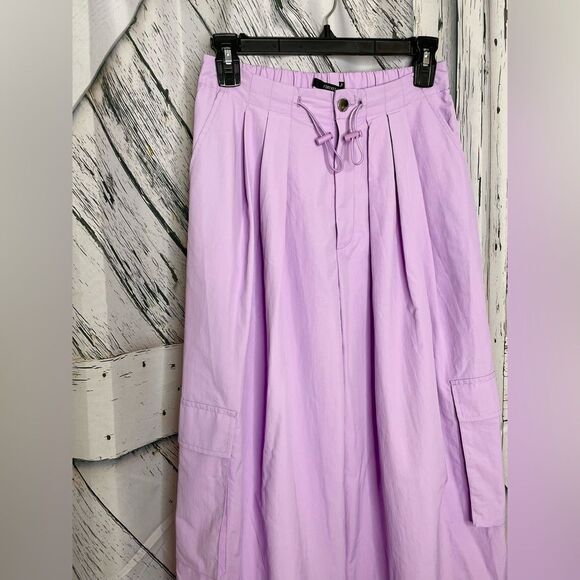 NWT Forever 21 Lavender Cargo Pants Wide Legs S - Picture 3 of 9